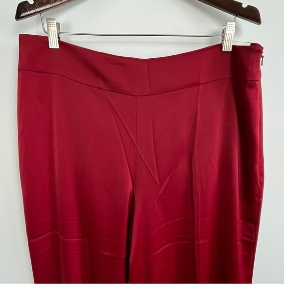 Anne Klein Satiny Wide Leg Trouser. Side Zip. Titian Red. Size 14. #603. NWT - Picture 5 of 7